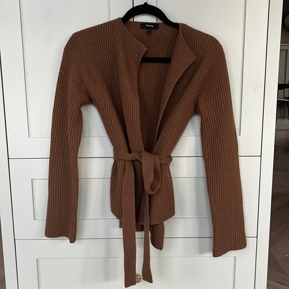 Theory Belted Wool Cardigan P - Picture 1 of 3